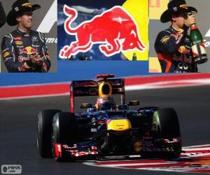 пазл Себастьян Феттель - Red Bull - 2012 Гран-при США, 2º классифицированы